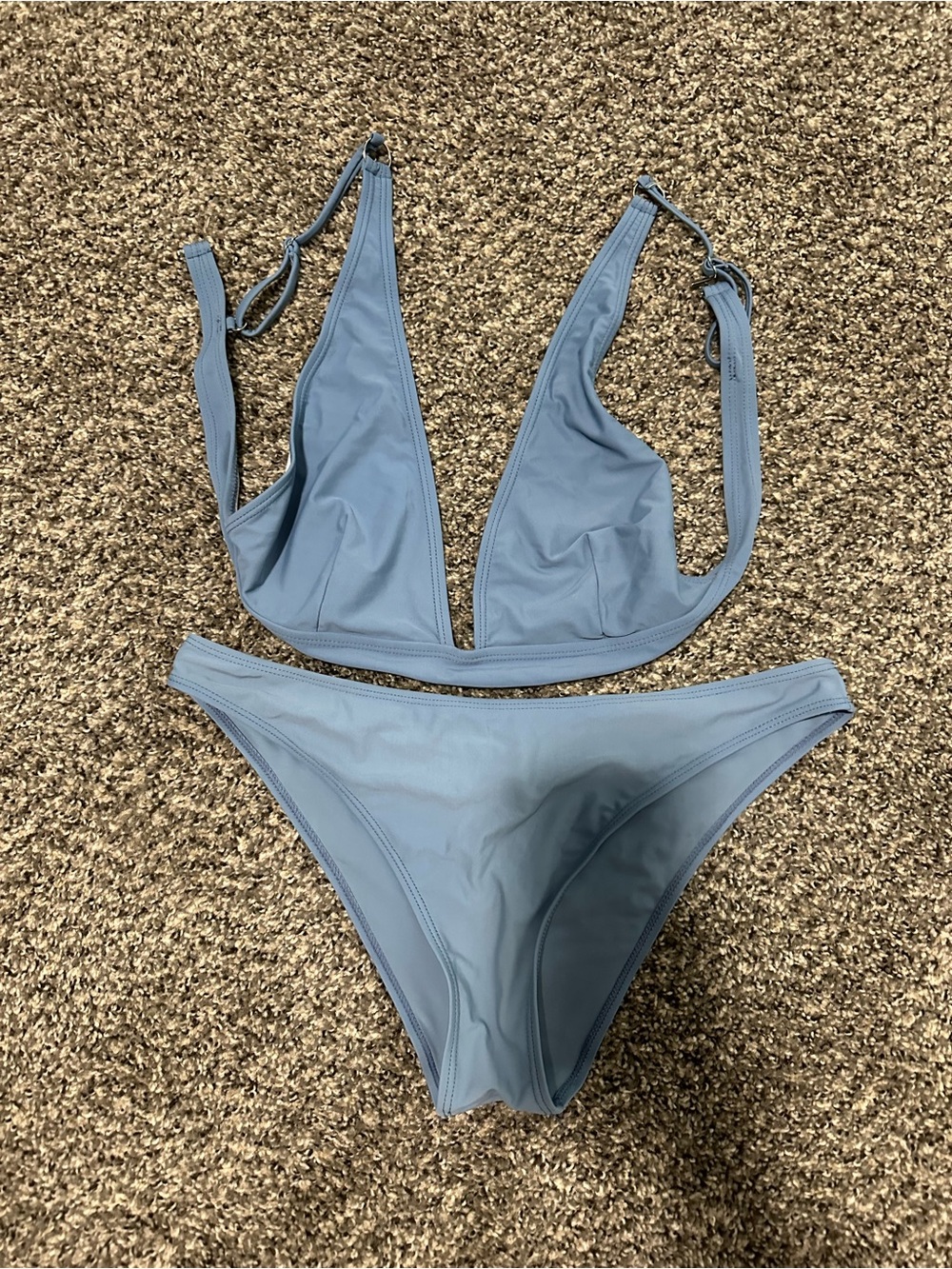 SHEIN Powder Blue Triangle Bikini Set